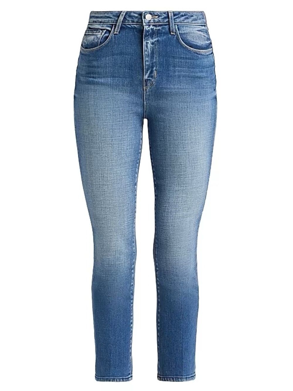 NWT L'Agence High-Rise Slim-Straight Jeans Light Wash Sz 25 Classic Quiet Luxury